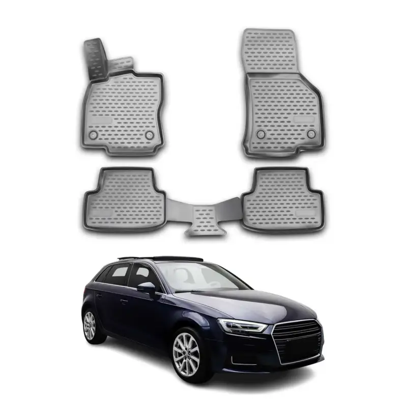 OMAC Gummimatten Fußmatten für Audi A3 Limo Sportback 2012-2020 TPE Grau 4x Nur Heute