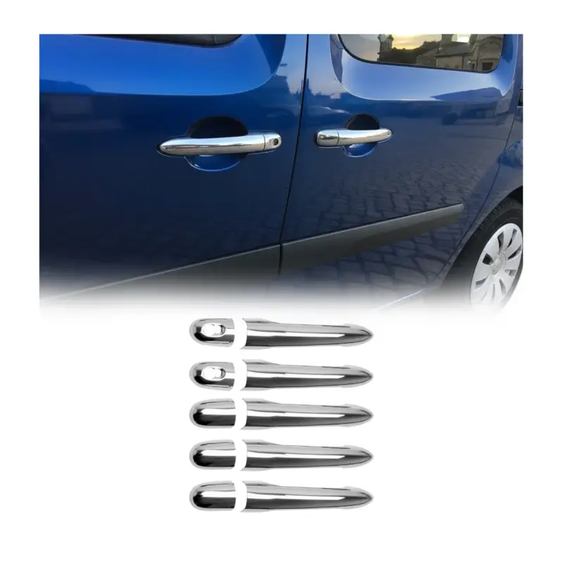 Chrom Türgriff Blende für Renault Kangoo 2007-2021 5-Tür Edelstahl 10tlg Neu Im Sortiment