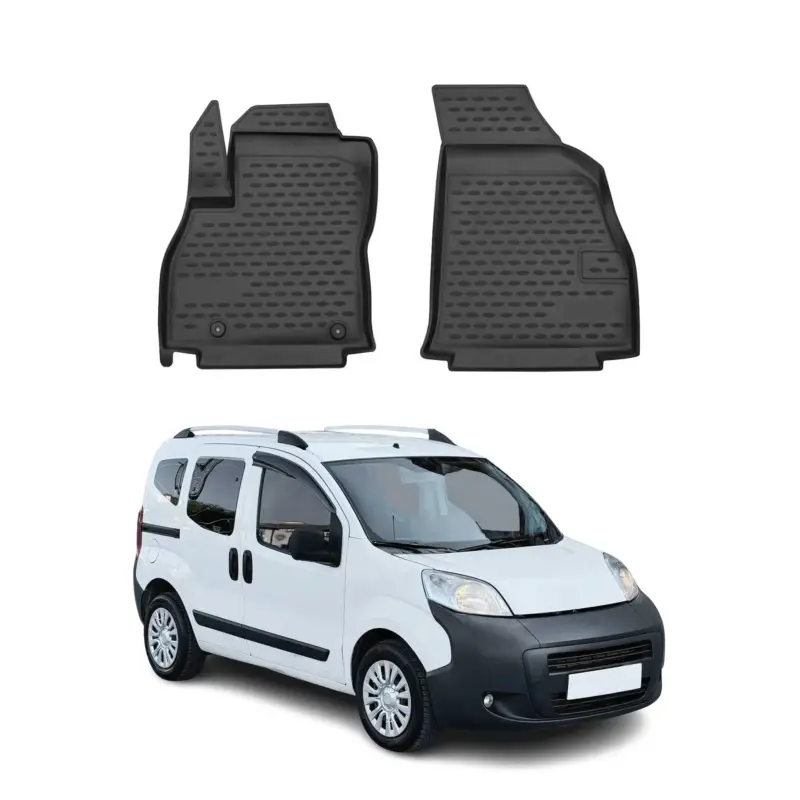 OMAC Gummimatten Fußmatten für Citroen Nemo 2008-2021 TPE Automatten Schwarz 2x Top-Seller