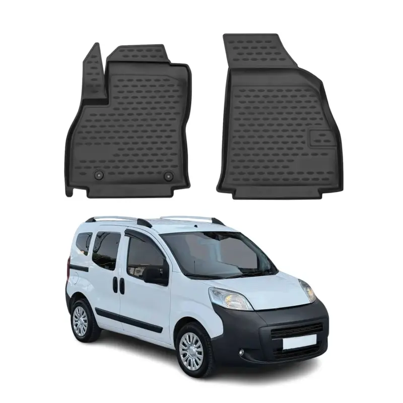 Meistverkauft OMAC Gummimatten Fußmatten für Peugeot Bipper 2008-2021 TPE Automatte Schwarz 2x