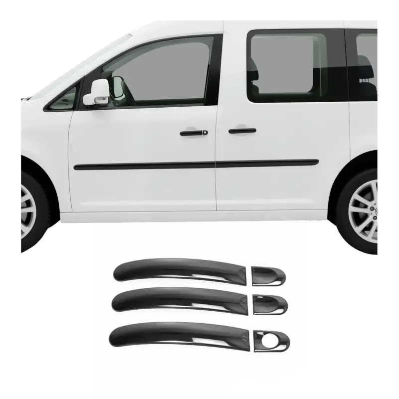 Preis Gesenkt Türgriff Blende Türgriffkappen für VW Caddy 2003-2015 3-Tür Edelstahl Dunkel 6x