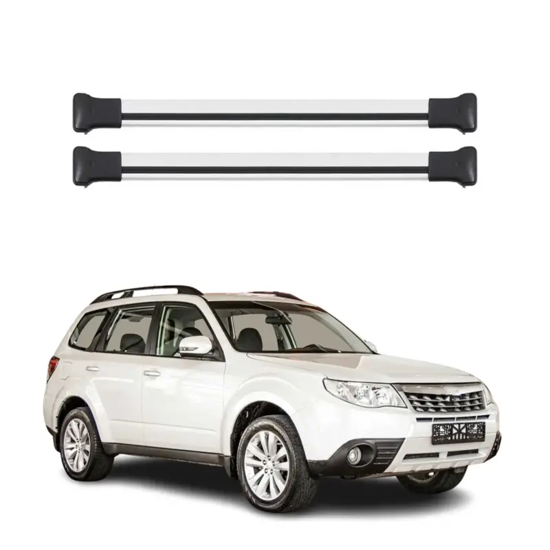 Begrenztes Angebot Dachträger Grundtäger für Subaru Forester III 2008-2013 75kg Silber 2 Alu tlg