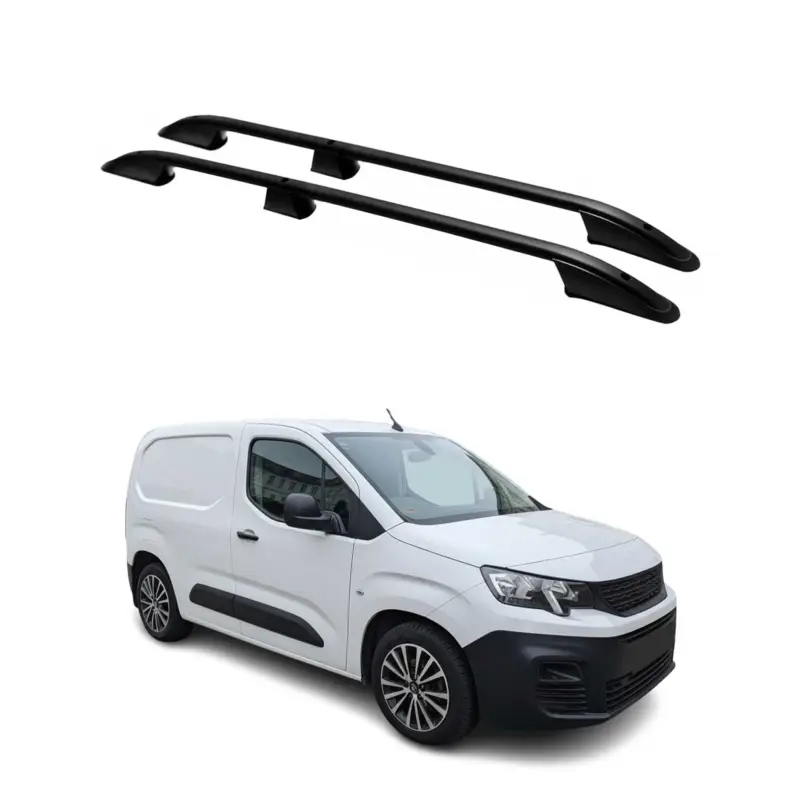 Dachreling Dachgepäckträger für Peugeot Partner 2018-2024 L1 Kurzer Alu Schwarz Sonderangebot