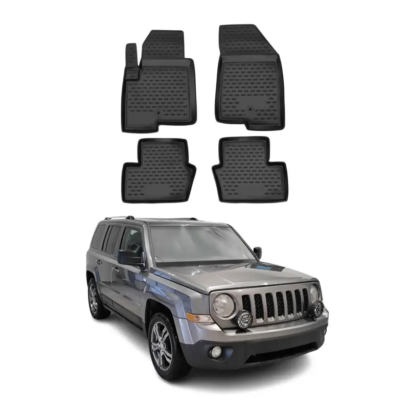 OMAC Gummimatten Fußmatten für Jeep Patriot 2007-2017 TPE Automatten Schwarz 4x Sonderaktion