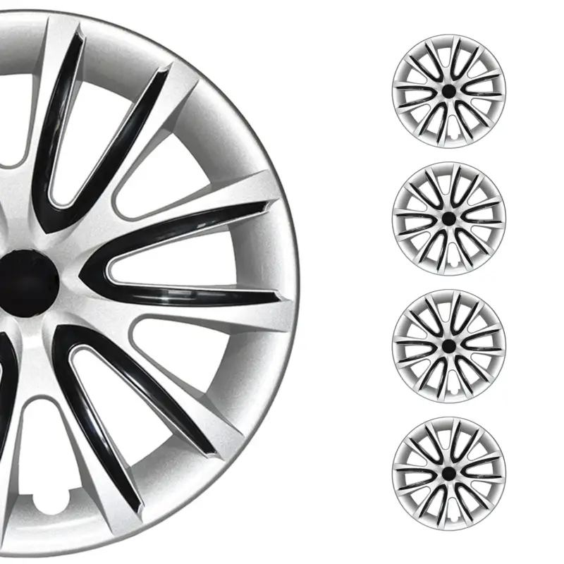 4x Radblenden Radkappen Radzierblenden für 14" Zoll Stahlfelgen Grau Schwarz Aktuell