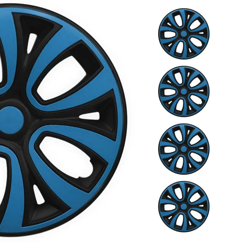 4x Radkappen Radzierblenden Radblenden für 15" Zoll Stahlfelgen Schwarz Blau Aktuell