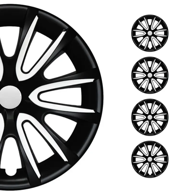 4x Radkappen Radzierblende Radblenden für 15" Zoll Stahlfelgen Matt Schwarz weiß Aktuell