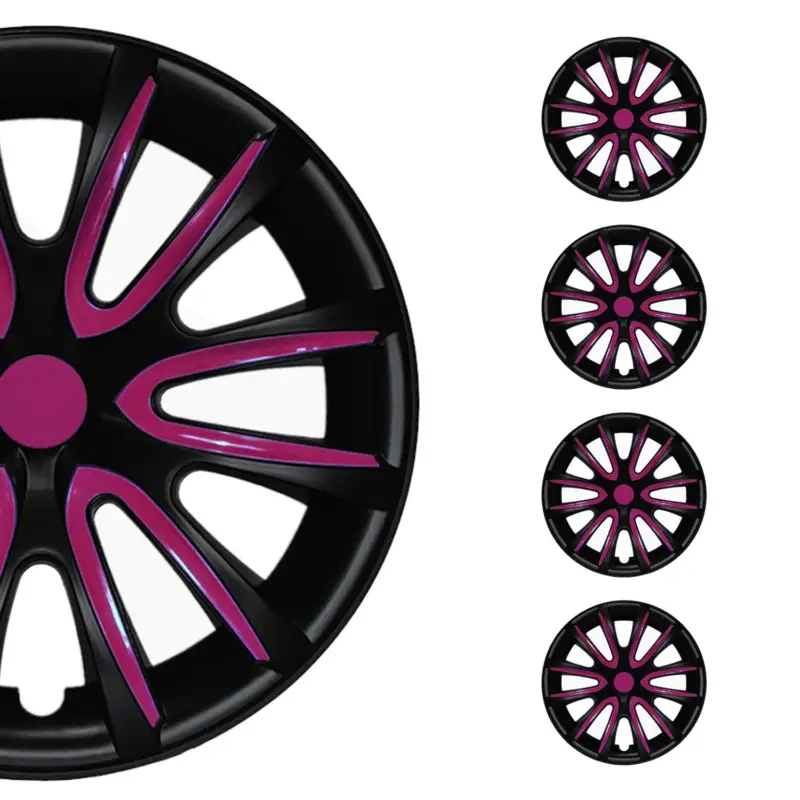 Radblenden Radkappen Radzierblende für 16" Zoll Stahlfelgen Matt Schwarz Lila 4x Preisreduziert