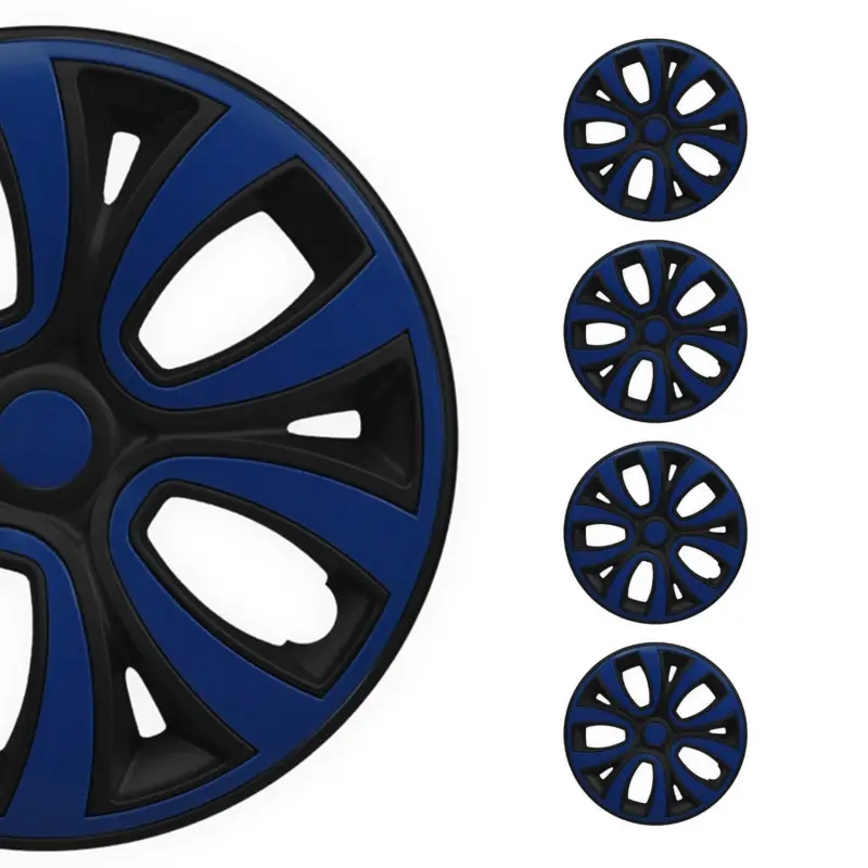 4x Radkappen Radzier Radblenden für 15" Zoll Stahlfelgen Schwarz Dunkel Blau Kracherpreis