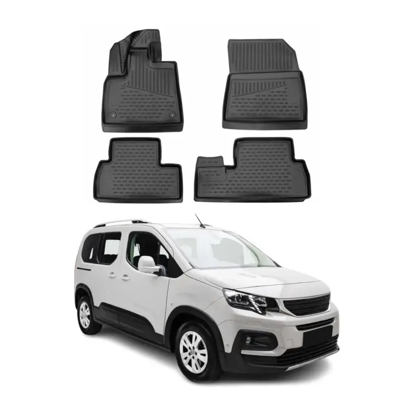 Heißes Angebot OMAC Gummimatten Fußmatten für Peugeot Rifter 2019-2021 5tür TPE Schwarz 4x