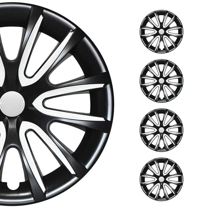 Direkt Vom Hersteller Radblenden Radkappen Radzierblenden für 14" Zoll Stahlfelgen Schwarz weiß 4x