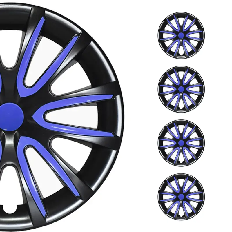 4x Radkappen Radzierblenden Radblenden 15" Zoll Stahlfelgen Schwarz Dunkel Blau Sale