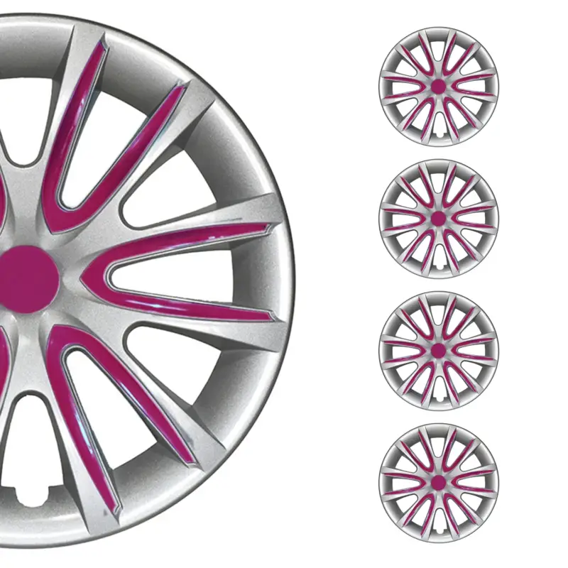 4x Radkappen Radzierblenden Radblenden 15" Zoll Stahlfelgen Grau Lila Versand Am Gleichen Tag