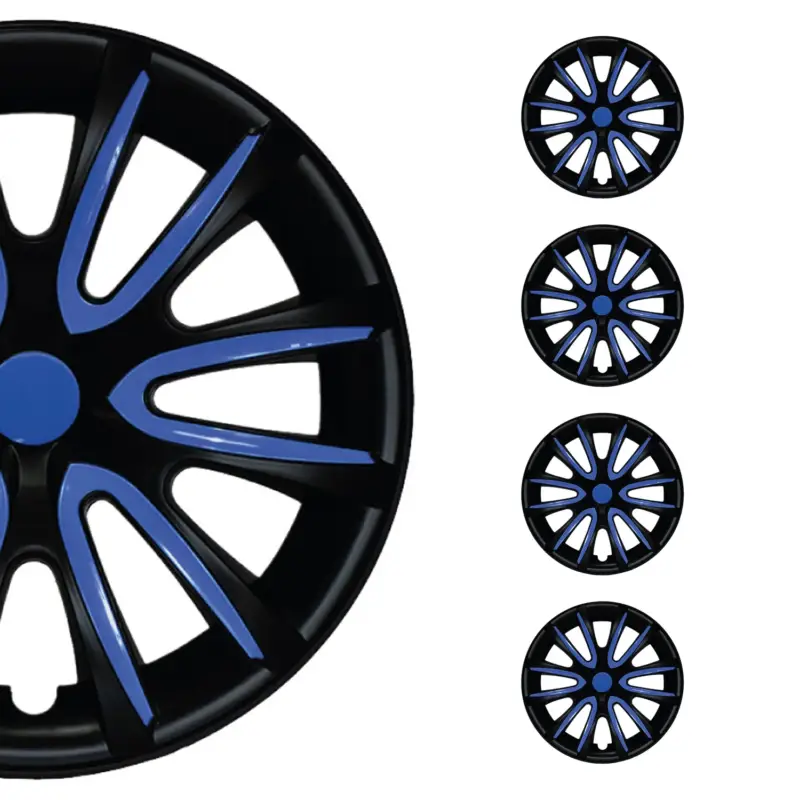 4x Radblenden Radkappen Radzier für 16" Zoll Stahlfelgen Schwarz Dunkel Blau Begrenztes Angebot