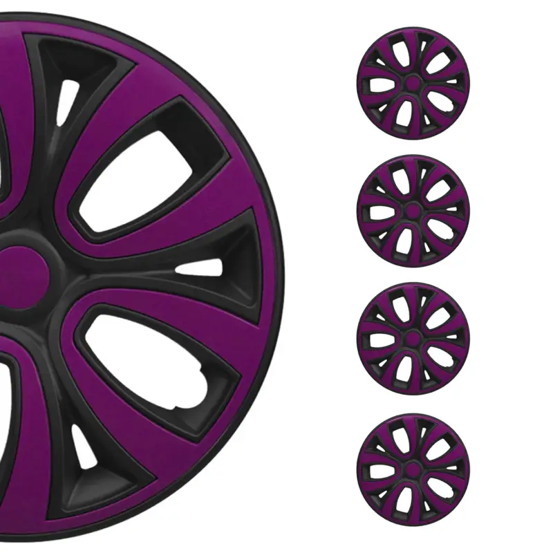 4x Radzierblenden Radblenden Radkappen für 14 " Zoll Stahlfelgen Lila Schwarz Aktuell