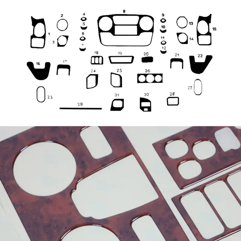 Begrenztes Angebot Innenraum Dekor Cockpit für Opel Movano 2010-2021 Wurzelholz Optik 31tlg