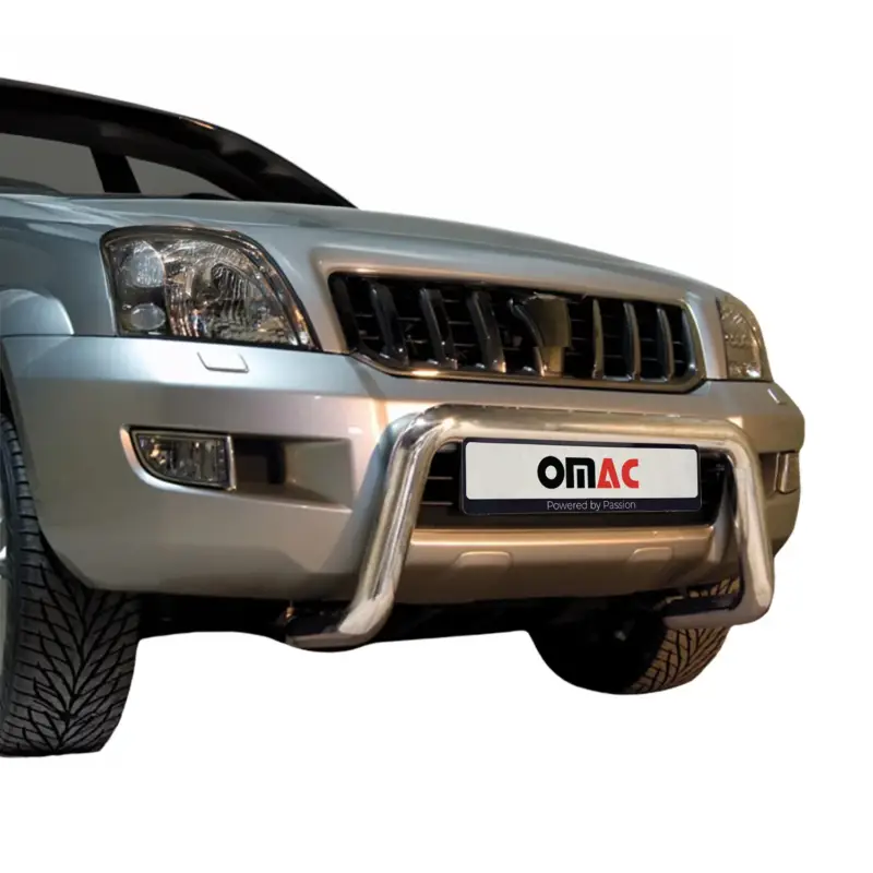 Garantierte Lieferung Stahl Frontbügel Frontschutzbügel für Toyota Land Cruiser 120 2003-09 ABE Silber