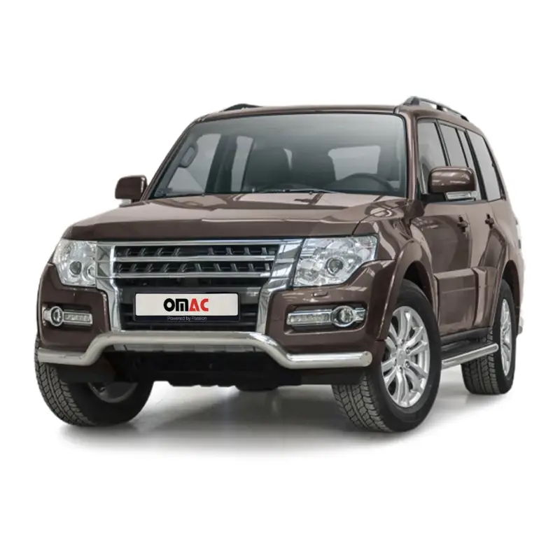 Frontbügel Frontschutzbügel für Mitsubishi Pajero 2014-2022 mit ABE Stahl Silber Sonderangebot