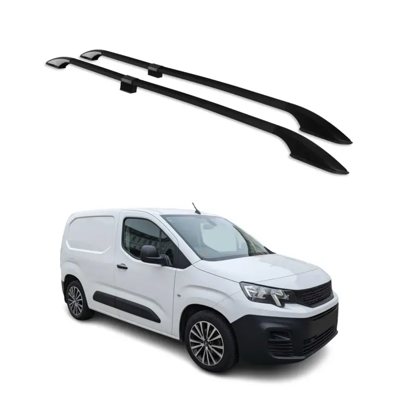 Dachreling Dachgepäckträger für Peugeot Partner 2018-2026 Kurzer Alu Schwarz Preiswert