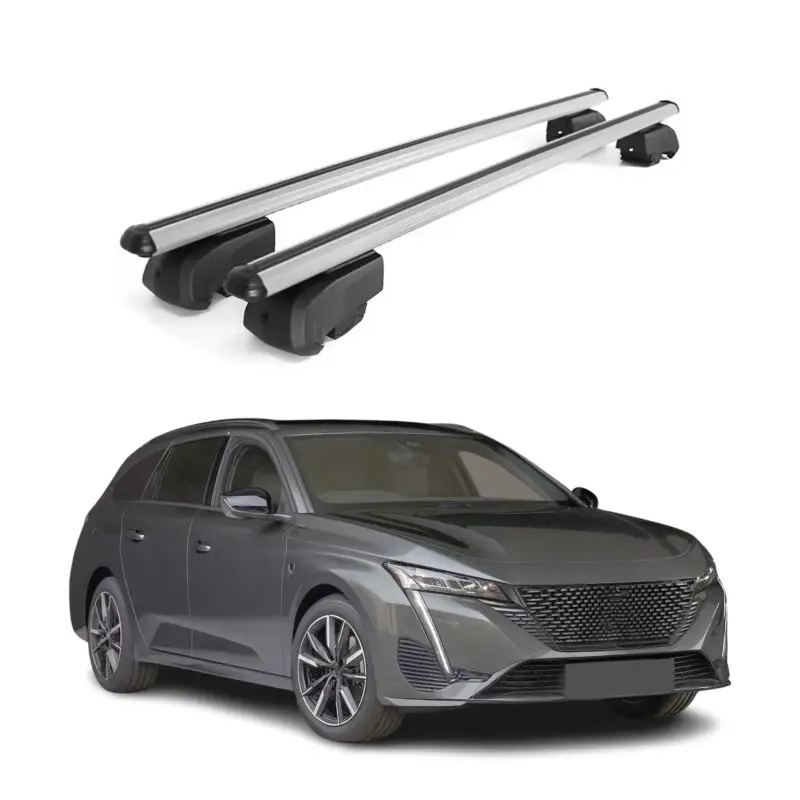 Sonderaktion Dachträger Gepäckträger für Peugeot 308 III P5 SW 2021-2023 ABE Alu Grau 2x