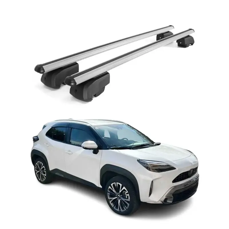Online Kaufen Dachträger Gepäckträger für Toyota Yaris Cross 2020-2023 ABE Alu Grau 2x