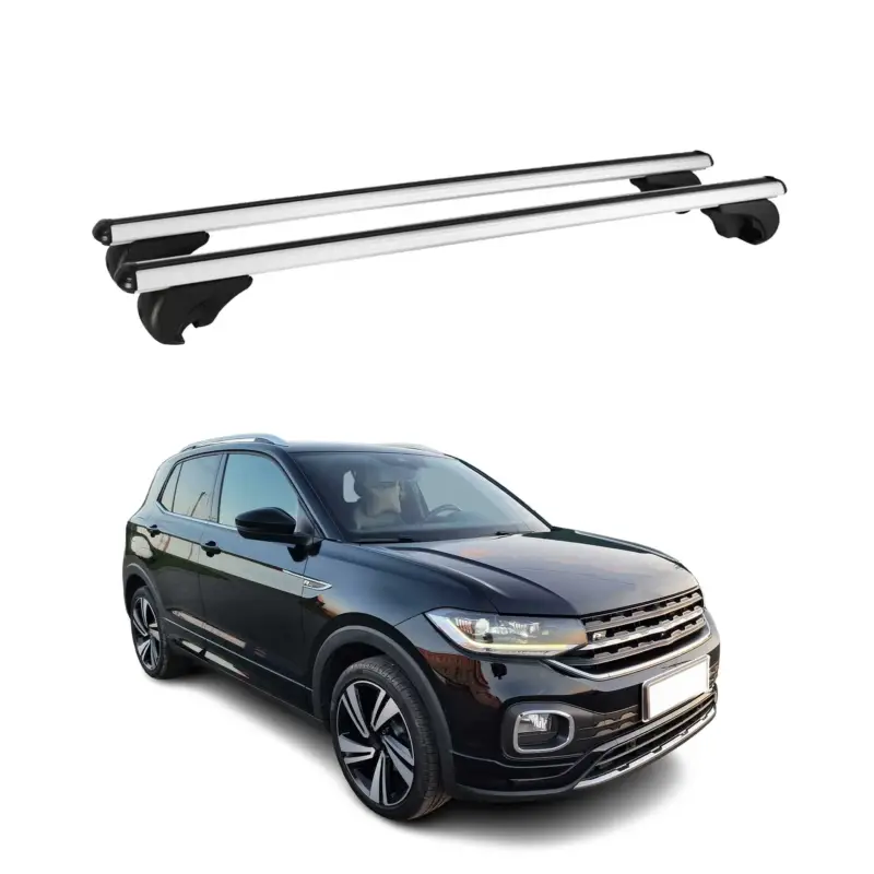 Neu Im Sortiment Dachträger Grundtäger für VW T-Cross 2019-2026 75kg Aluminium Silber 2 tlg