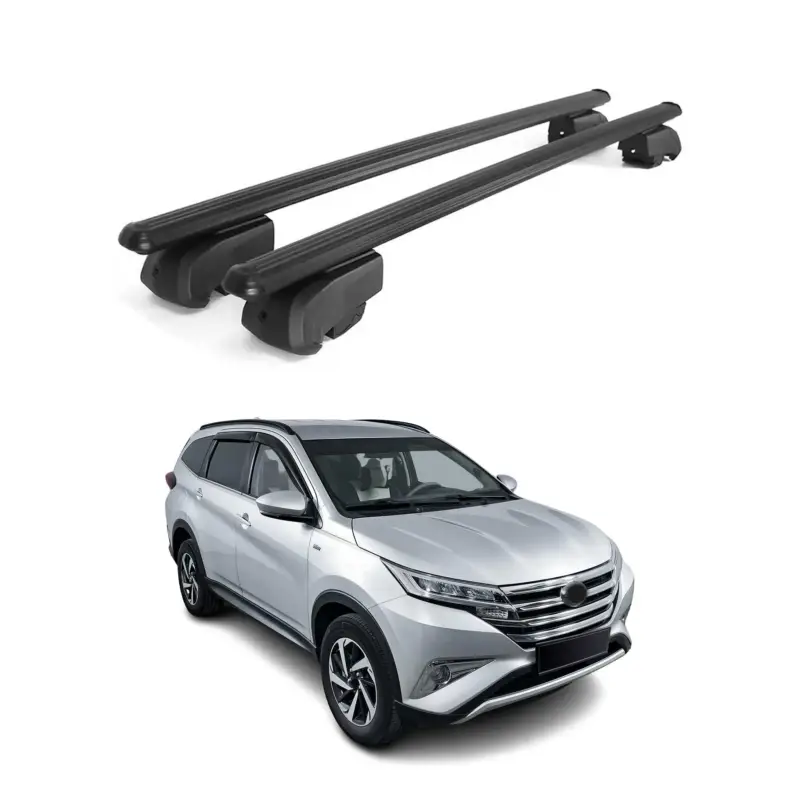 Nur Für Kurze Zeit Dachträger Grundtäger für Toyota Rush 2018-2026 75kg Aluminium Schwarz 2 tlg