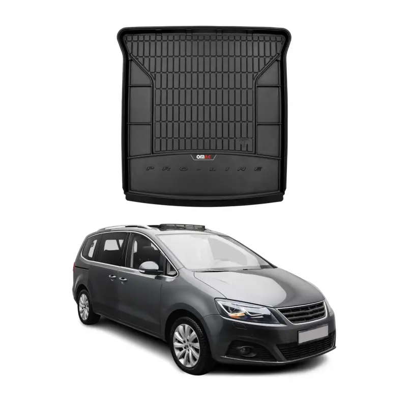 Kracherpreis OMAC Gummi Kofferraumwanne für Seat Alhambra 2010-2020 Klappbare 3.Reihe Schwarz