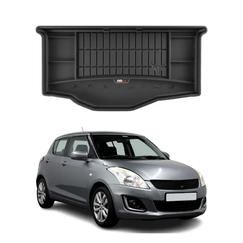 Saisonangebot OMAC Gummi Kofferraumwanne für Suzuki Swift 2010-2017 TPE Laderaumwanne Schwarz