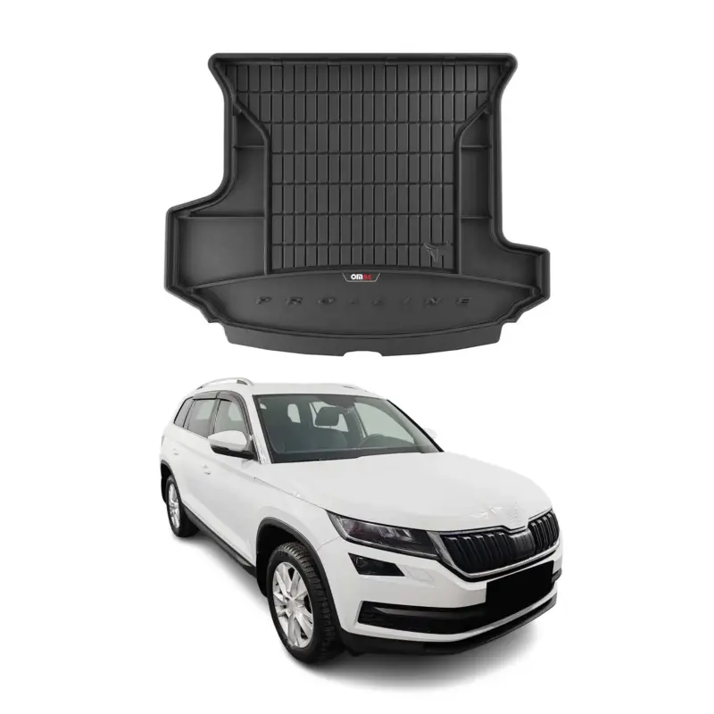 OMAC Gummi Kofferraumwanne für Skoda Kodiaq 2016-2024 TPE Laderaumwanne Schwarz Markenware