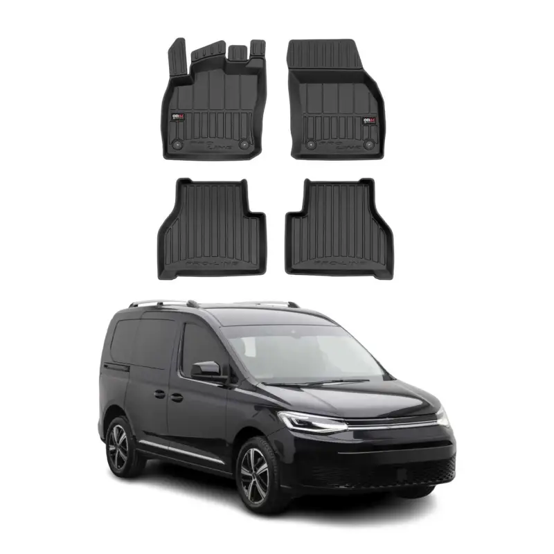 Ausverkauf OMAC Gummi Fußmatten für VW Caddy 2020-2026 Premium TPE 3D Automatten Schwarz 4x