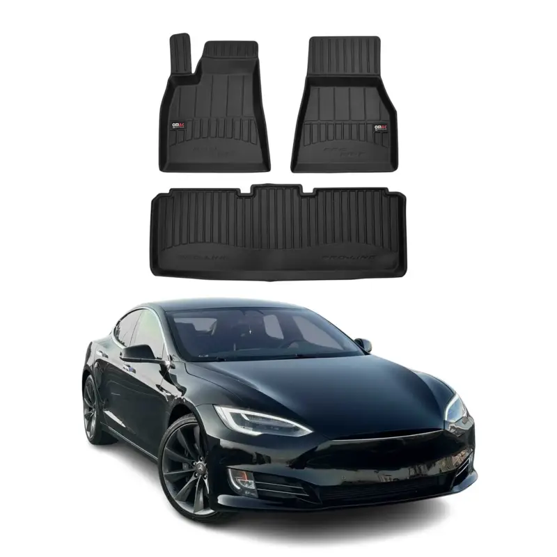 Mega-Angebot OMAC Gummi Fußmatten für Tesla Model S 2014-2020 Premium TPE Automatten 3tlg