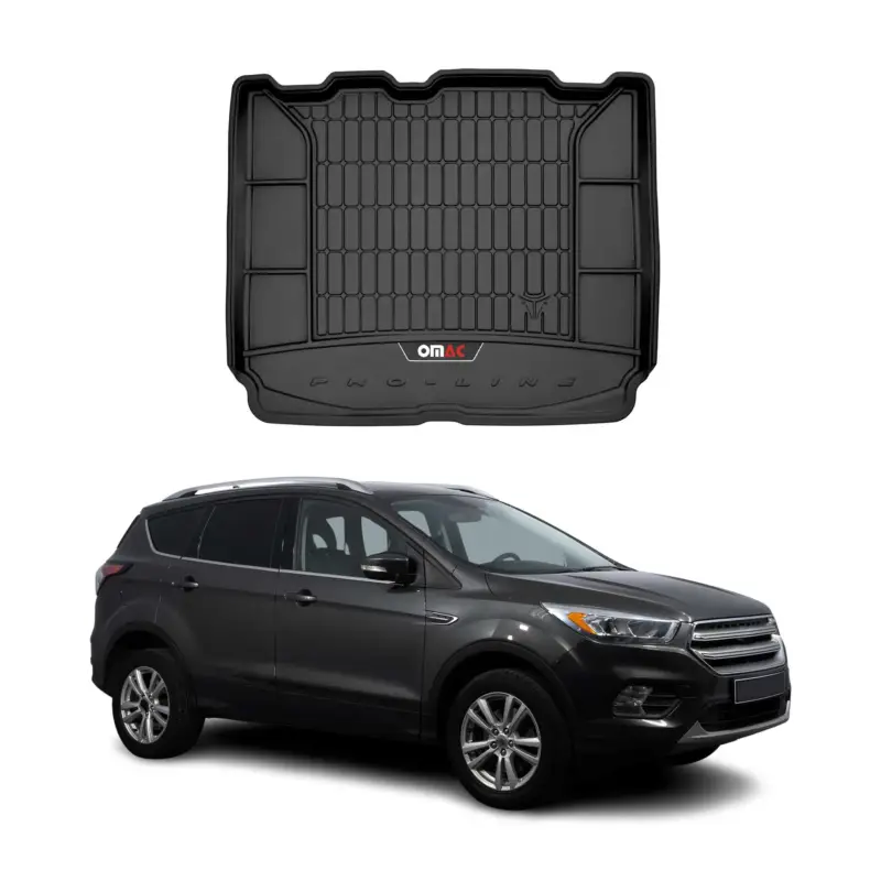 Gummi Kofferraumwanne für Ford Kuga II 2012-2019 Version mit Reserverad Schwarz Sichere Zahlung