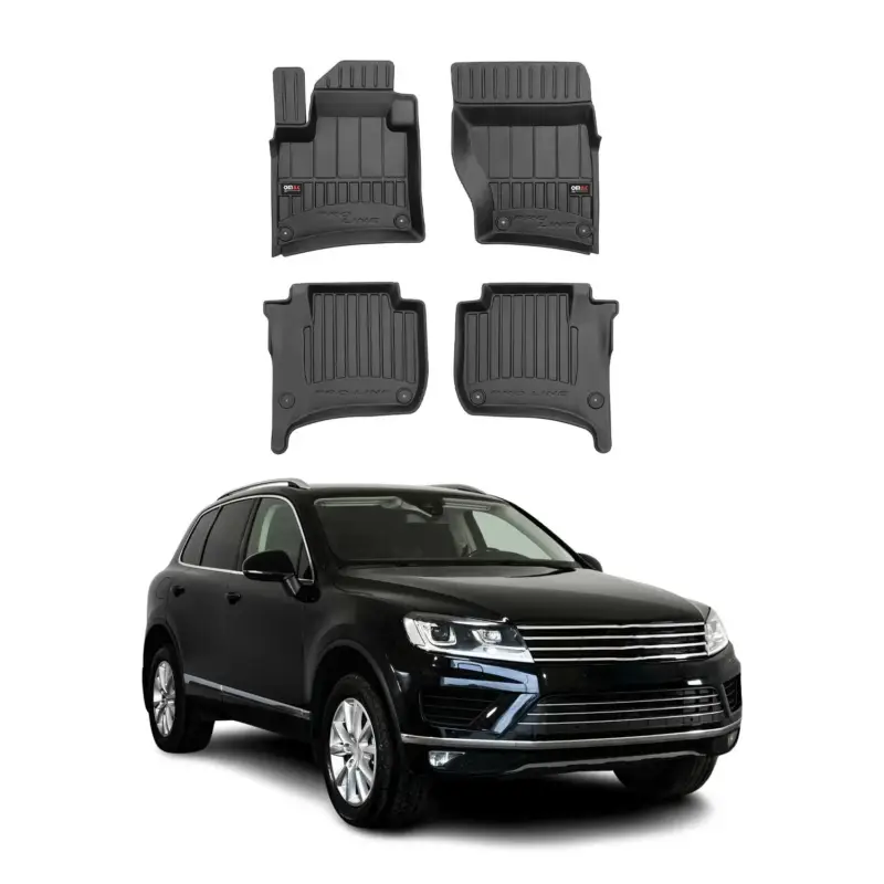OMAC Gummi Fußmatten für Porsche Cayenne 2010-2017 Premium TPE Schwarz 4x Neu