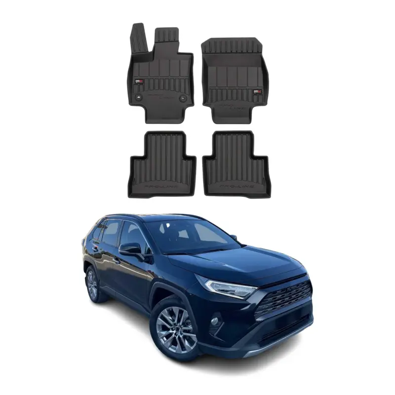 Solange Der Vorrat Reicht OMAC Gummi Fußmatten für Toyota RAV4 2018-2024 Hybrid Premium Gummi Schwarz 4tlg