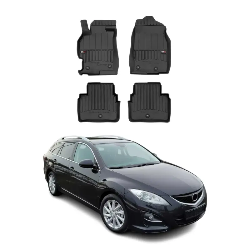 Preisknaller OMAC Gummi Fußmatten für Mazda 6 2008-2012 Premium TPE 3D Automatten Schwarz 4x