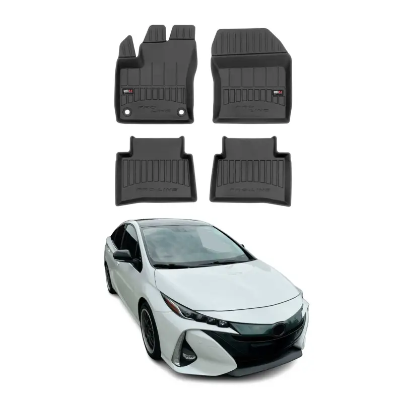 Bestseller OMAC Gummi Fußmatten für Toyota Prius PHV Prime 2015-2024 Premium TPE Schwarz 4x