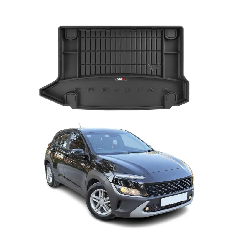 Sonderaktion OMAC Gummi Kofferraumwanne für Hyundai Kona I 2018-23 TPE Laderaumwanne Schwarz