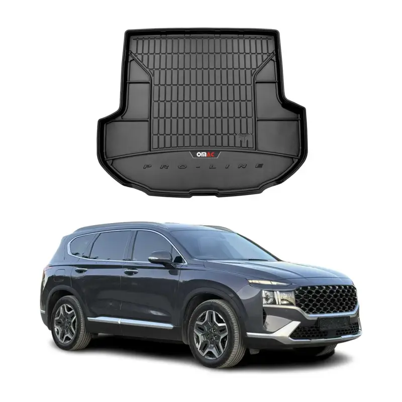 Must-Have OMAC Gummi Kofferraumwanne für Hyundai Santa Fe 2019-2023 5-türig TPE Schwarz