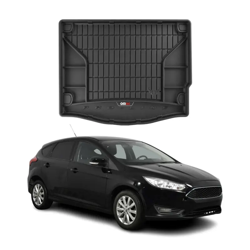 Echt OMAC Gummi Kofferraumwanne für Ford Focus Scrägheck 2010-2018 5tür TPE Schwarz