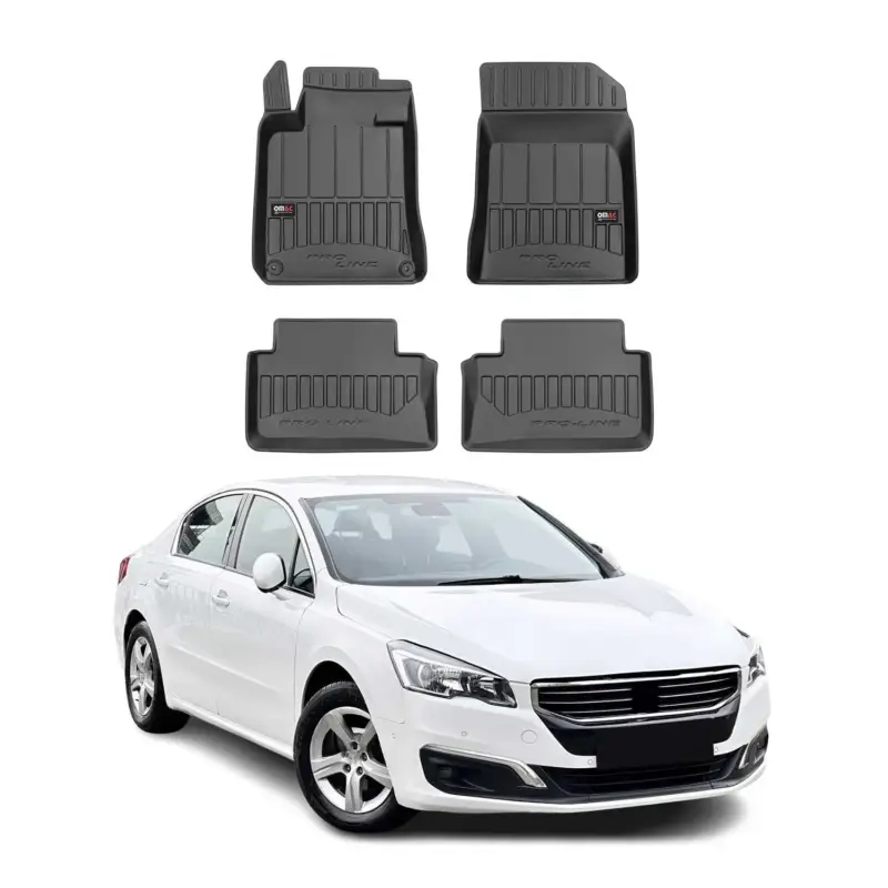 OMAC Gummi Fußmatten für Peugeot 508 2010-2018 Premium TPE Automatten Schwarz 4x Aktuell