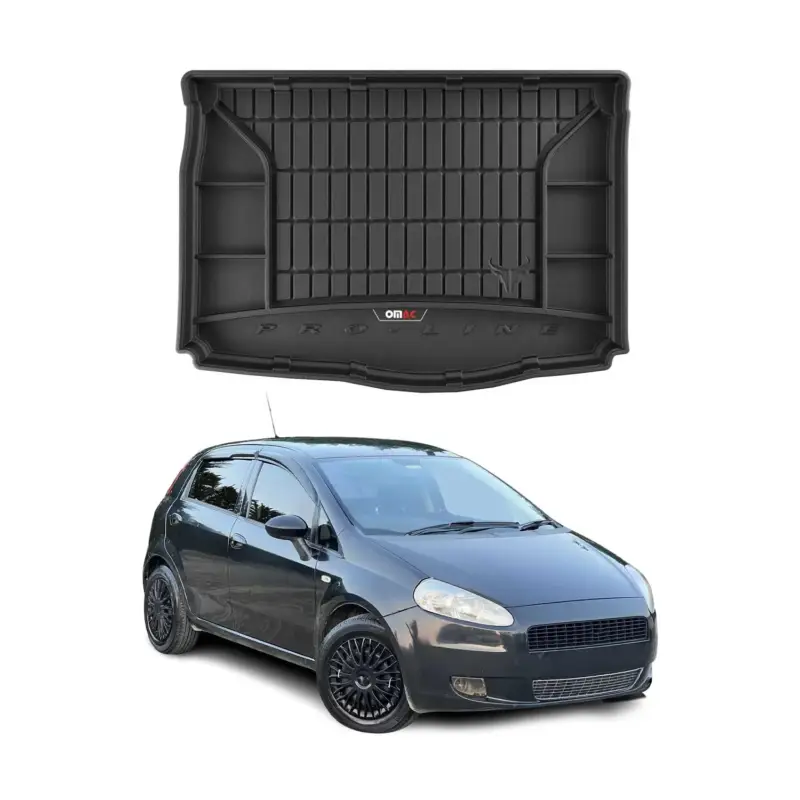 Preisreduziert OMAC Gummi Kofferraumwanne für Fiat Grande Punto 2006-2009 5tür TPE Schwarz