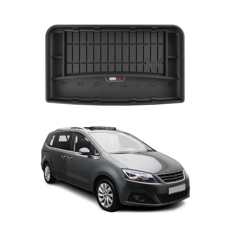 Sofort Bestellen OMAC Gummi Kofferraumwanne für Seat Alhambra 2010-2020 TPE Laderaumwanne Schwarz