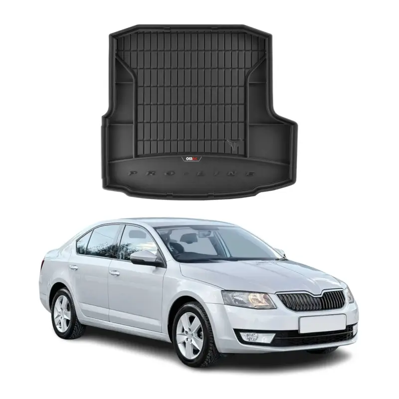 OMAC Gummi Kofferraumwanne für Skoda Octavia 2012-2016 TPE Laderaumwanne Schwarz Must-Have