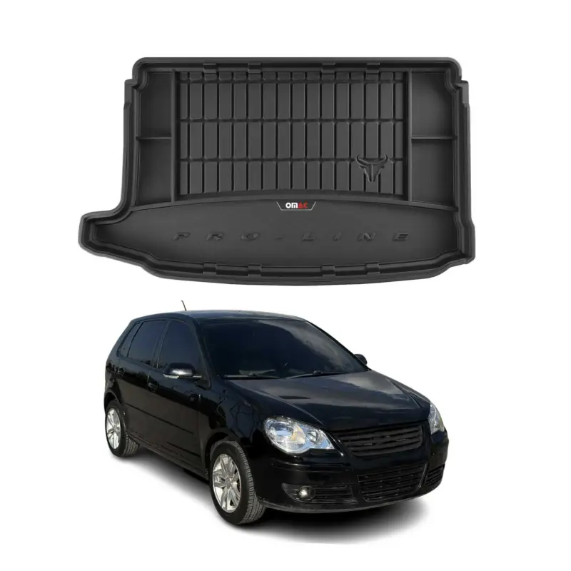 OMAC Gummi Kofferraumwanne für VW Polo 2001-2009 TPE Laderaumwanne Schwarz Direkt Vom Hersteller