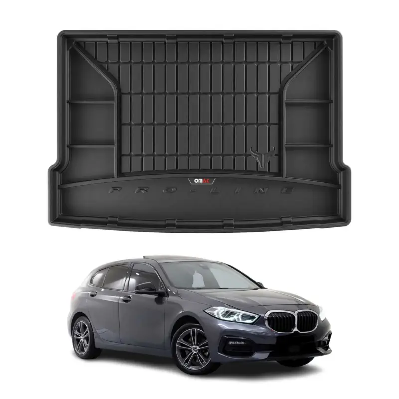 Geprüft OMAC Gummi Kofferraumwanne für BMW 1er F40 2019-2024 TPE Laderaumwanne Schwarz
