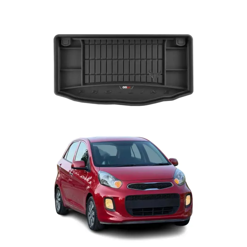 OMAC Gummi Kofferraumwanne für Kia Picanto 2011-2017 TPE Laderaumwanne Schwarz Zertifiziert