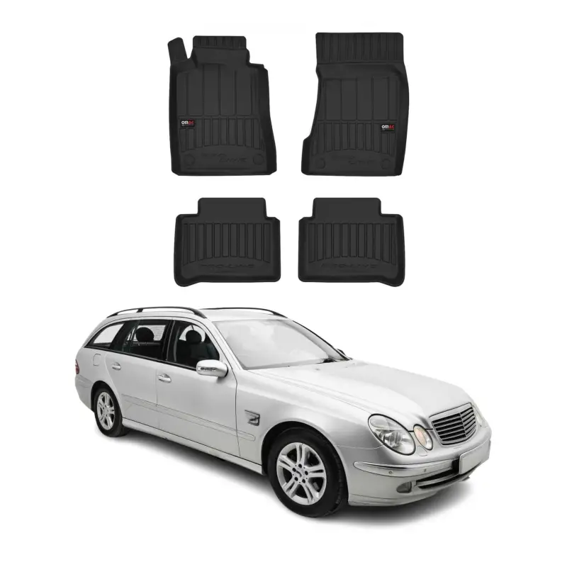 OMAC Gummi Fußmatten für Mercedes E Klasse T-Model W211 S211 2003-09 Premium 4x Finale Aktion