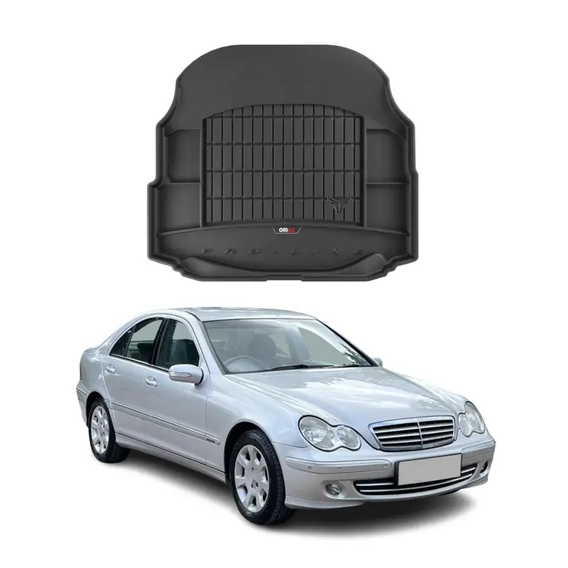 OMAC Gummi Kofferraumwanne für Mercedes C Klasse W203 2000-2006 TPE Schwarz Bestpreis