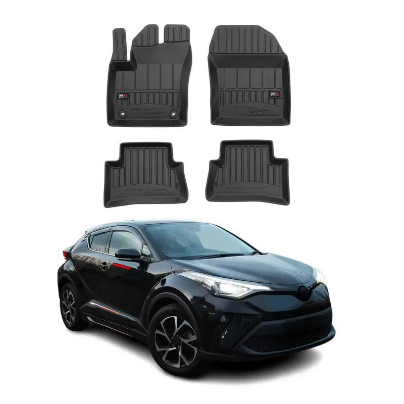 OMAC Gummi Fußmatten für Toyota C-HR 2016-2024 Premium TPE Automatten Schwarz 4x Neu Im Sortiment